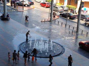 This fountain is in front of our hotel; someone is usually standing outside to sweep the water back in