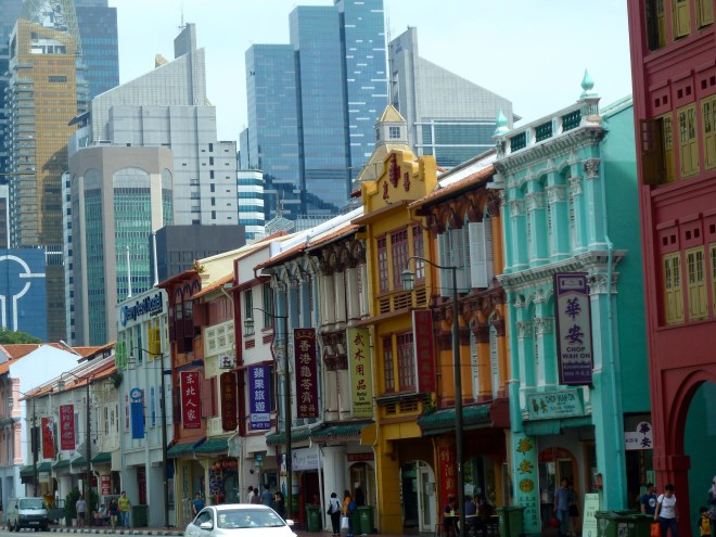 I really love the juxtaposition of traditional and modern that one sees all over Singapore