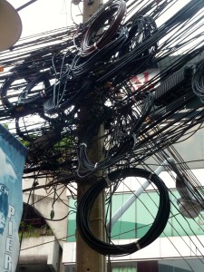 Thailand's idea of how to wire a city. I couldn't stop taking pictures of these the first time I was there!